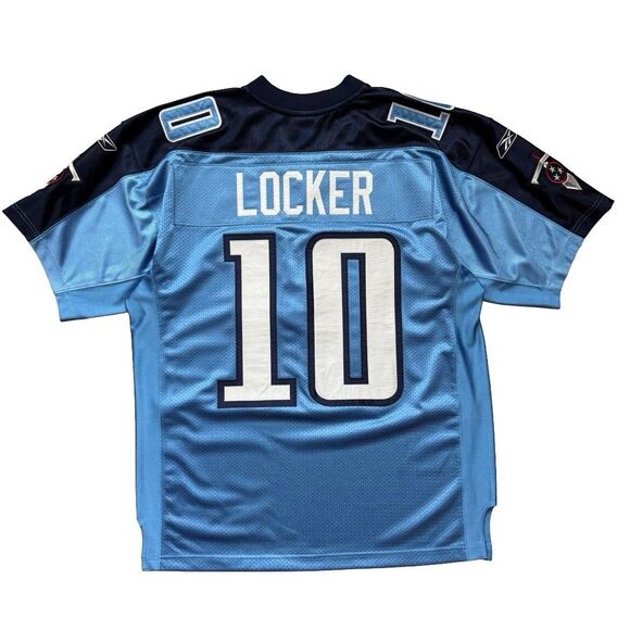 Reebok Authentic Tennessee Titans Jake Locker NFL Jersey Light Blue Size 48 XL - Picture 1 of 10